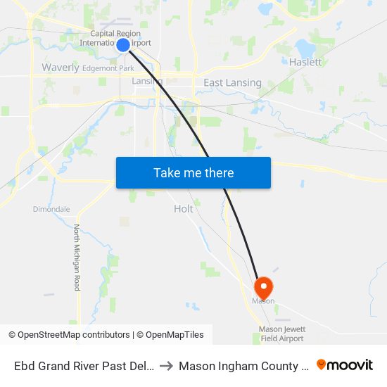 Ebd Grand River Past Delta River to Mason Ingham County MI USA map