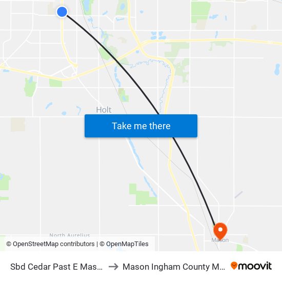 Sbd Cedar Past E Mason St to Mason Ingham County MI USA map