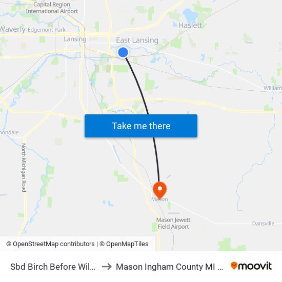Sbd Birch Before Wilson to Mason Ingham County MI USA map