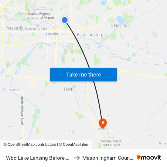 Wbd Lake Lansing Before Chamberlain to Mason Ingham County MI USA map