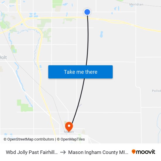 Wbd Jolly Past Fairhills Dr to Mason Ingham County MI USA map