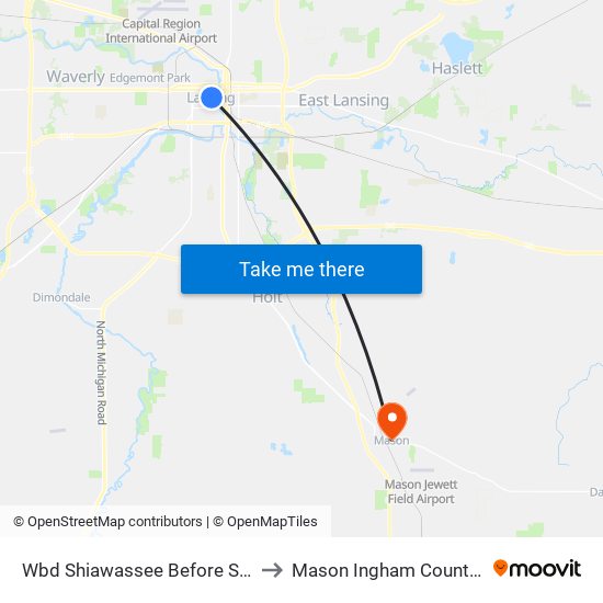 Wbd Shiawassee Before Seymour St to Mason Ingham County MI USA map