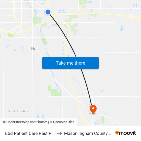 Ebd Patient Care Past Pinetree to Mason Ingham County MI USA map