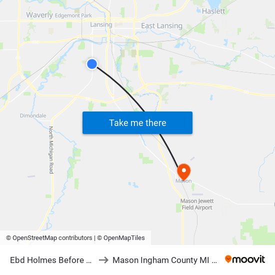Ebd Holmes Before Mlk to Mason Ingham County MI USA map