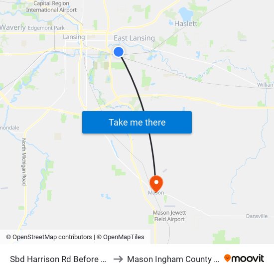 Sbd Harrison Rd Before Sever Dr to Mason Ingham County MI USA map