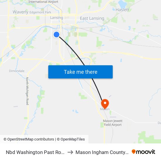Nbd Washington Past Rockford R to Mason Ingham County MI USA map