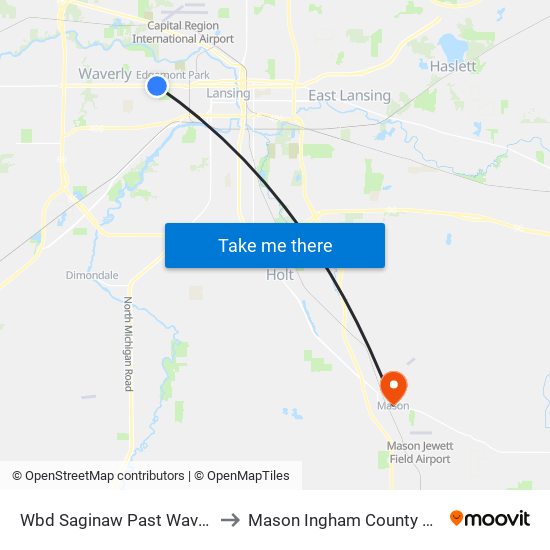 Wbd Saginaw Past Waverly Rd to Mason Ingham County MI USA map