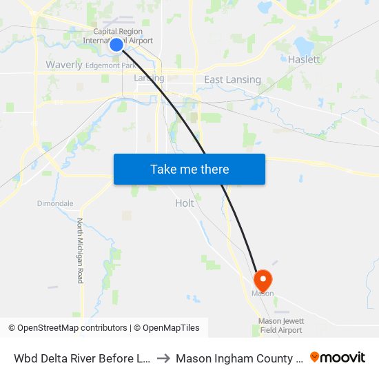 Wbd Delta River  Before Leon Ave to Mason Ingham County MI USA map