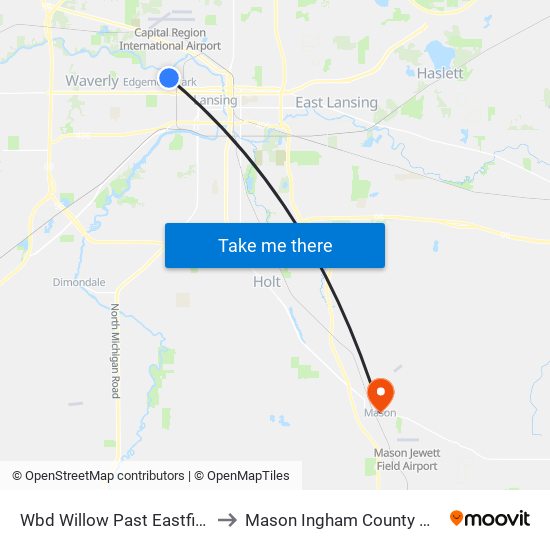 Wbd Willow Past Eastfield Rd to Mason Ingham County MI USA map