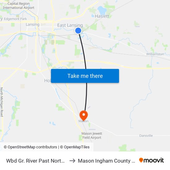Wbd Gr. River Past Northwind D to Mason Ingham County MI USA map