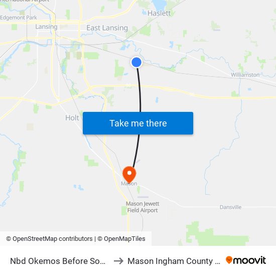 Nbd Okemos Before Sower Blvd to Mason Ingham County MI USA map