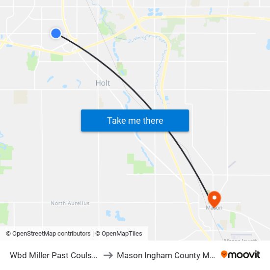 Wbd  Miller Past Coulson Ct to Mason Ingham County MI USA map