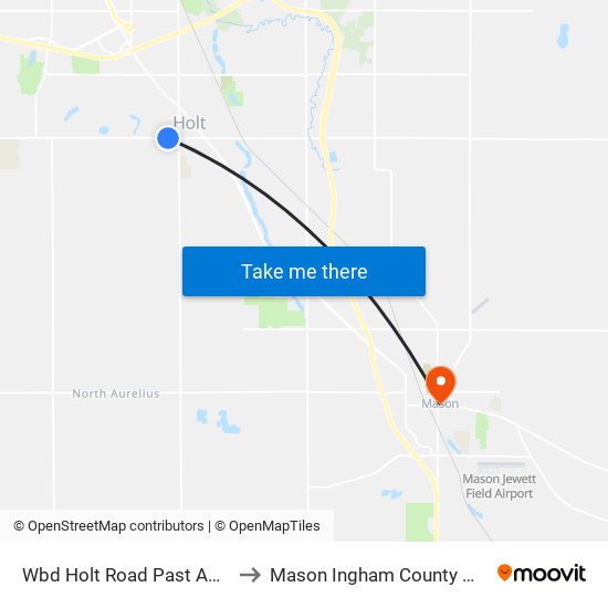 Wbd Holt Road Past Adelphe to Mason Ingham County MI USA map