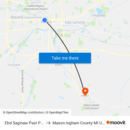 Ebd Saginaw Past Pine to Mason Ingham County MI USA map