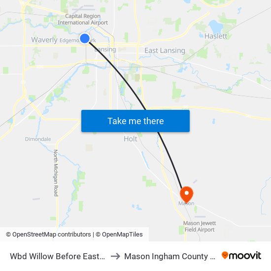 Wbd Willow Before Eastfield Rd to Mason Ingham County MI USA map