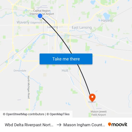 Wbd Delta Riverpast Northwest Ave to Mason Ingham County MI USA map