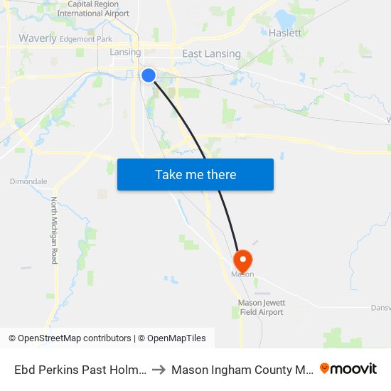 Ebd Perkins Past Holmes St to Mason Ingham County MI USA map