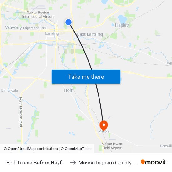 Ebd Tulane Before Hayford Ave to Mason Ingham County MI USA map