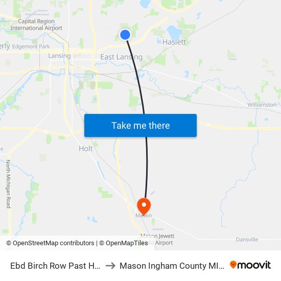 Ebd Birch Row Past Hardy to Mason Ingham County MI USA map