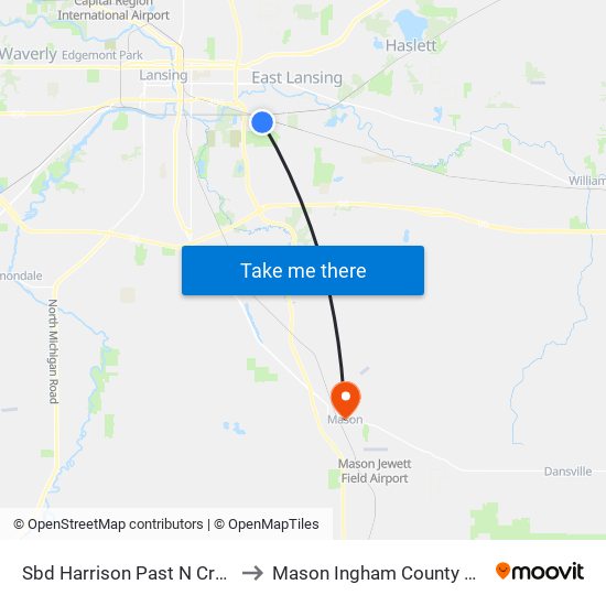 Sbd Harrison Past N Crescent to Mason Ingham County MI USA map