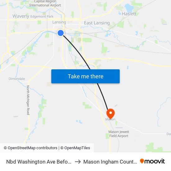 Nbd Washington Ave Before South St to Mason Ingham County MI USA map