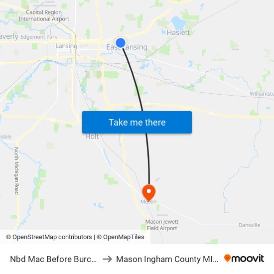 Nbd Mac Before Burcham to Mason Ingham County MI USA map