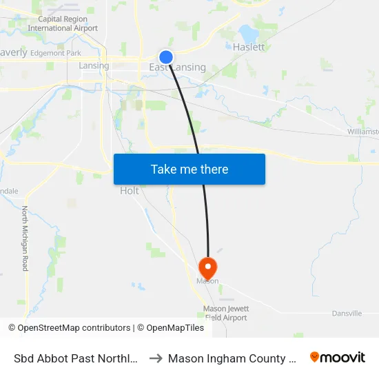 Sbd Abbot Past Northlawn St to Mason Ingham County MI USA map