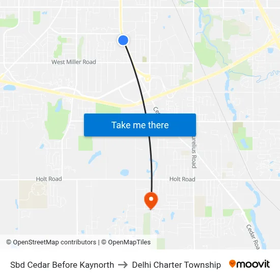 Sbd Cedar Before Kaynorth to Delhi Charter Township map