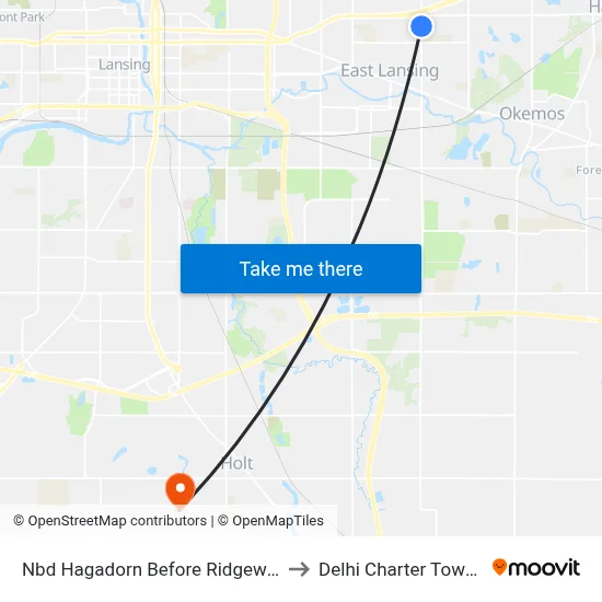 Nbd Hagadorn Before Ridgewood Dr to Delhi Charter Township map