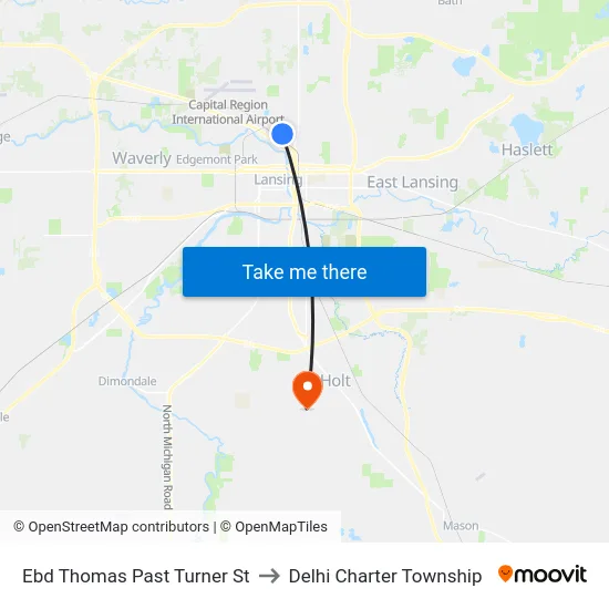 Ebd Thomas Past Turner St to Delhi Charter Township map