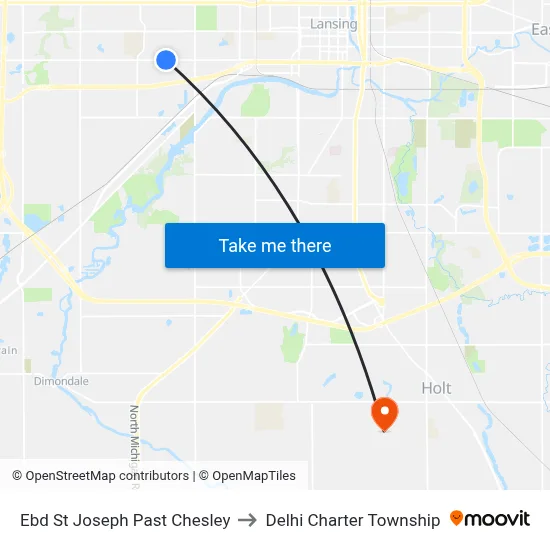 Ebd St Joseph Past Chesley to Delhi Charter Township map