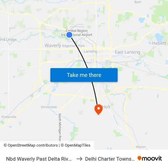 Nbd Waverly Past Delta River Dr to Delhi Charter Township map