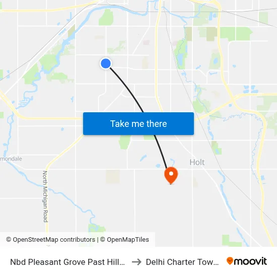 Nbd Pleasant Grove Past Hillcrest S to Delhi Charter Township map