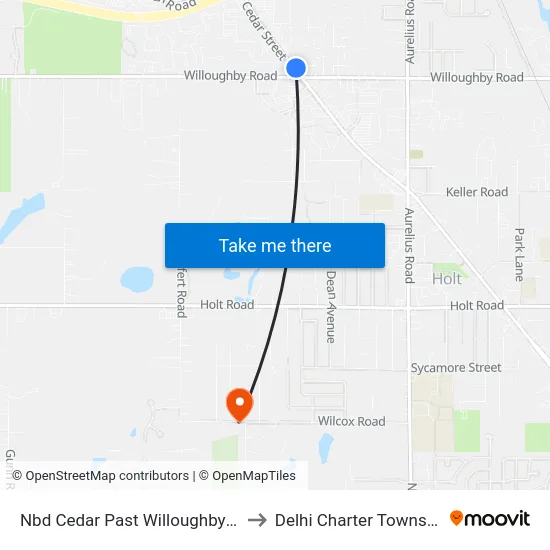 Nbd Cedar Past Willoughby Rd to Delhi Charter Township map