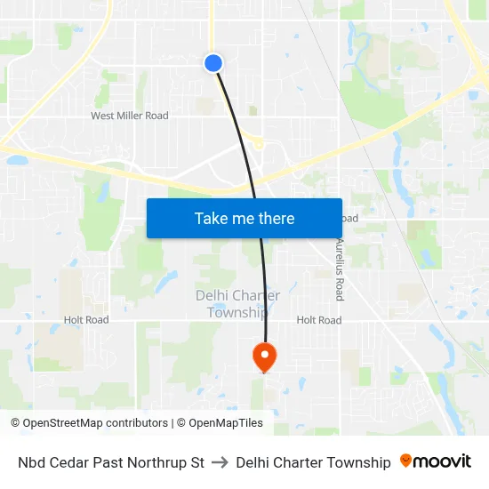 Nbd Cedar Past Northrup St to Delhi Charter Township map