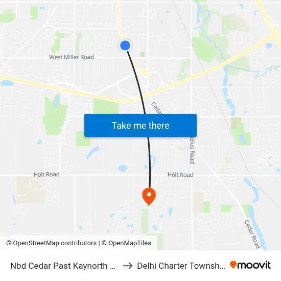 Nbd Cedar Past Kaynorth Rd to Delhi Charter Township map