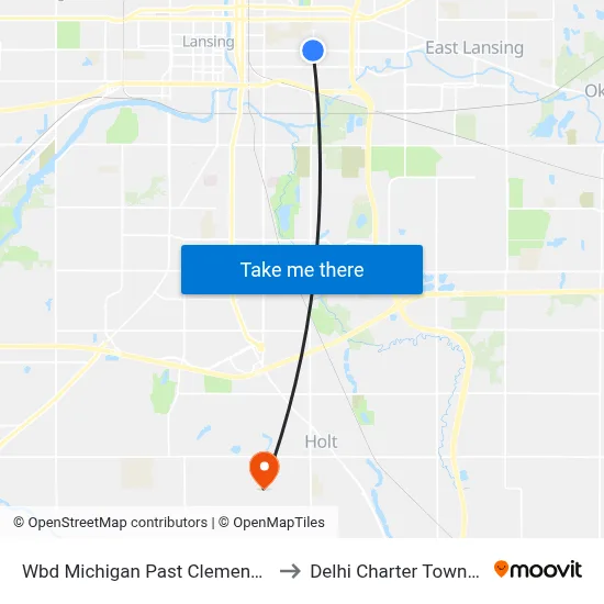 Wbd Michigan Past Clemens Ave to Delhi Charter Township map