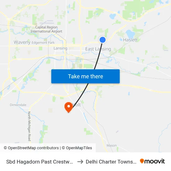 Sbd Hagadorn Past Crestwood to Delhi Charter Township map
