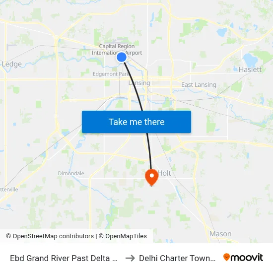 Ebd Grand River Past Delta River to Delhi Charter Township map