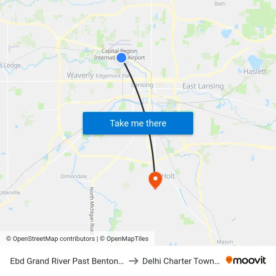 Ebd Grand River Past Benton Blvd to Delhi Charter Township map