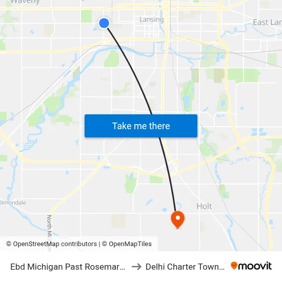 Ebd Michigan Past Rosemary Ave to Delhi Charter Township map