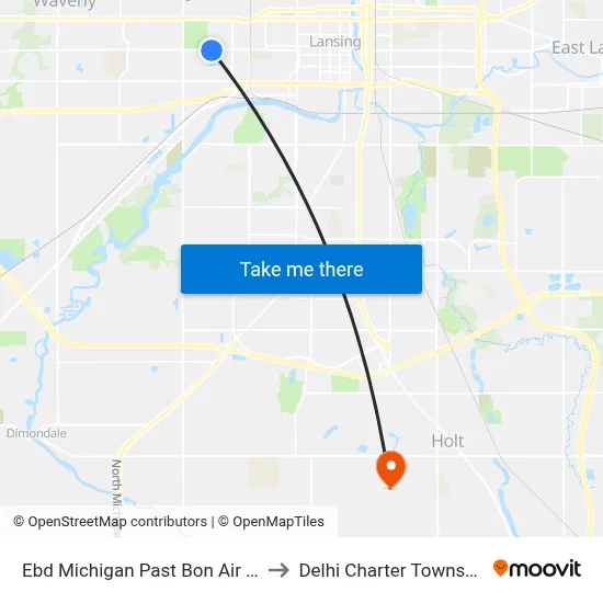 Ebd Michigan Past Bon Air Rd to Delhi Charter Township map