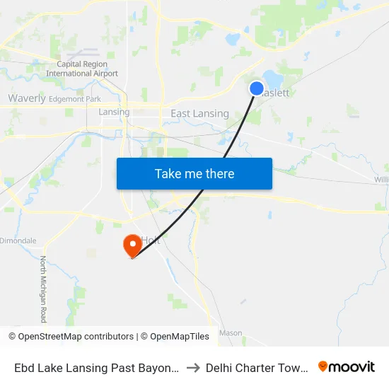 Ebd Lake Lansing Past Bayonne Ave to Delhi Charter Township map