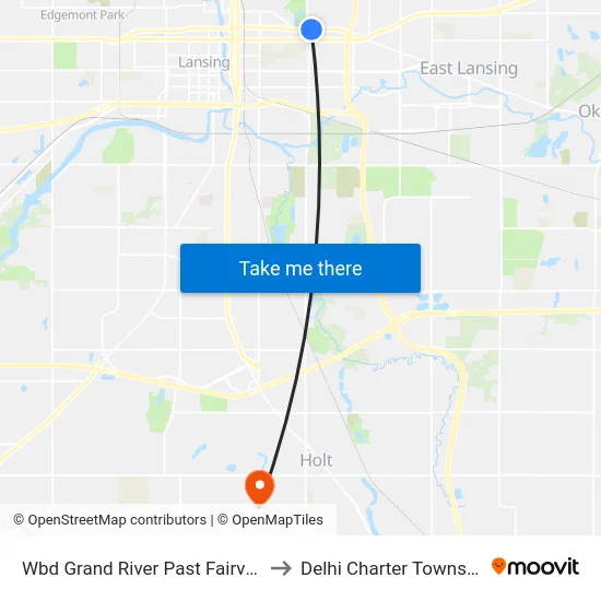 Wbd Grand River Past Fairview to Delhi Charter Township map