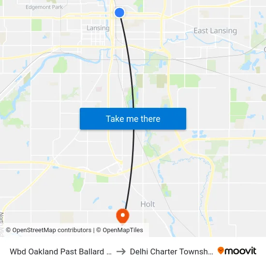 Wbd Oakland Past Ballard St to Delhi Charter Township map