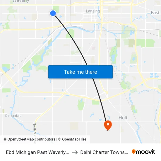 Ebd Michigan Past Waverly Rd to Delhi Charter Township map
