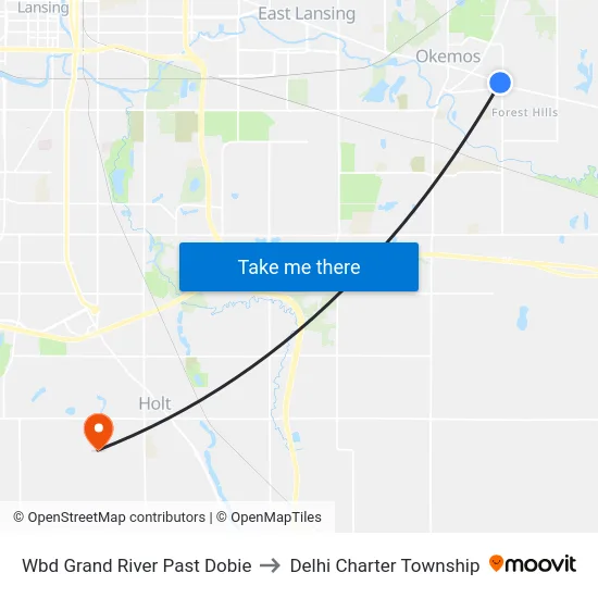 Wbd Grand River Past Dobie to Delhi Charter Township map