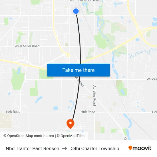 Nbd Tranter Past Rensen to Delhi Charter Township map