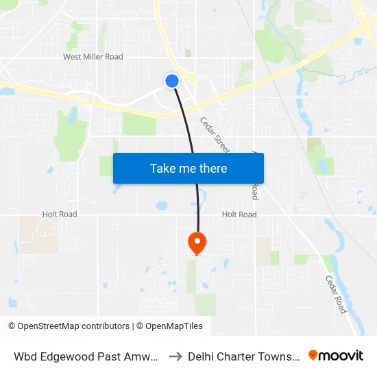 Wbd Edgewood Past Amwood to Delhi Charter Township map