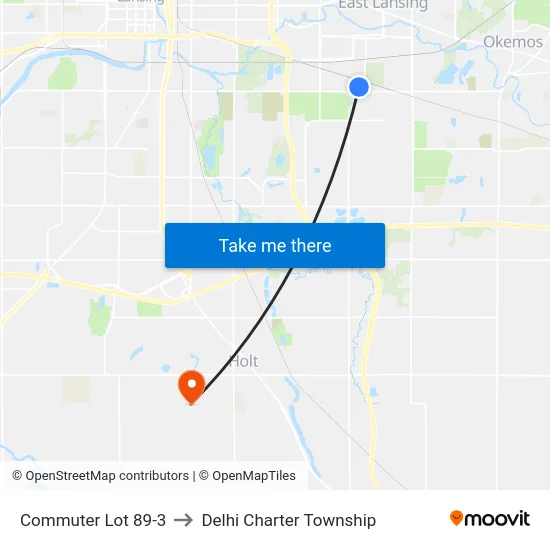 Commuter Lot 89-3 to Delhi Charter Township map